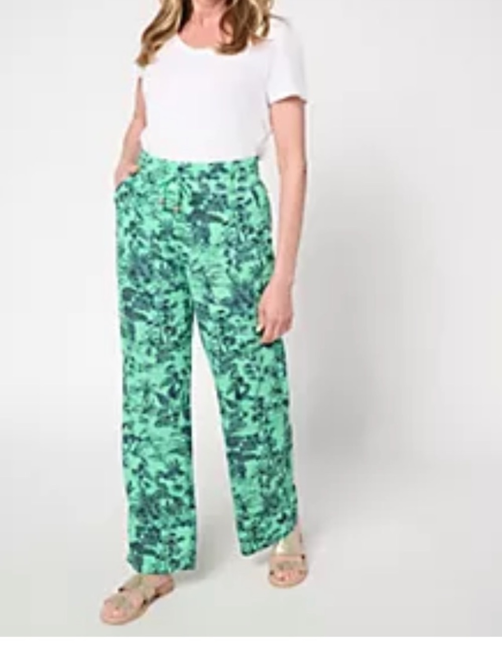 Belle by Kim Gravel Cabana Knit Summer Toile Pant, size Large
